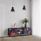 FESTIVE PLEASURES 2-Door TV Stand in Black Finish