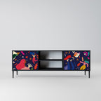 FESTIVE PLEASURES 2-Door TV Stand in Black Finish
