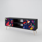 FESTIVE PLEASURES 2-Door TV Stand in Black Finish