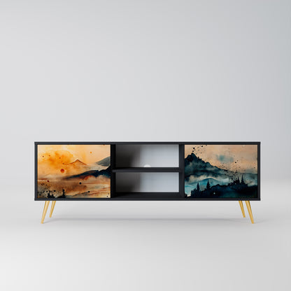OMINOUS MOUNTAINS 2-dörrars TV-bänk i svart finish