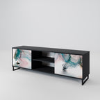 VELVET CROSSING 2-Door TV Stand in Black Finish