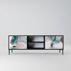VELVET CROSSING 2-Door TV Stand in Black Finish