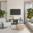 VELVET CROSSING 2-Door TV Stand in Black Finish