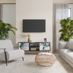 VELVET CROSSING 2-Door TV Stand in Black Finish