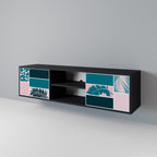 COMBINATION OF SHAPES 2-Door TV Stand in Black Finish