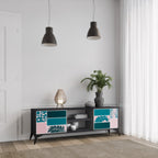 COMBINATION OF SHAPES 2-Door TV Stand in Black Finish