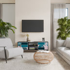 COMBINATION OF SHAPES 2-Door TV Stand in Black Finish