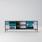 COMBINATION OF SHAPES 2-Door TV Stand in Black Finish