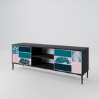 COMBINATION OF SHAPES 2-Door TV Stand in Black Finish