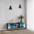 COMBINATION OF SHAPES 2-Door TV Stand in Black Finish