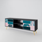 COMBINATION OF SHAPES 2-Door TV Stand in Black Finish