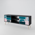 COMBINATION OF SHAPES 2-Door TV Stand in Black Finish