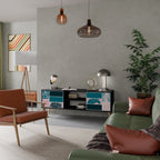 COMBINATION OF SHAPES 2-Door TV Stand in Black Finish