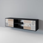 TROPICAL SHAPES 2-Door TV Stand in Black Finish