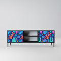 CACTUS VIBES 2-Door TV Stand in Black Finish