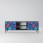 CACTUS VIBES 2-Door TV Stand in Black Finish
