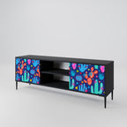 CACTUS VIBES 2-Door TV Stand in Black Finish