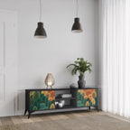 AUTUMN KALEIDOSCOPE 2-Door TV Stand in Black Finish