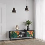 AUTUMN KALEIDOSCOPE 2-Door TV Stand in Black Finish