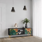 AUTUMN KALEIDOSCOPE 2-Door TV Stand in Black Finish