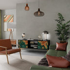 AUTUMN KALEIDOSCOPE 2-Door TV Stand in Black Finish