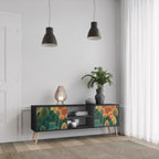AUTUMN KALEIDOSCOPE 2-Door TV Stand in Black Finish
