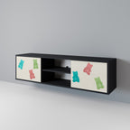 GUMMY BEARS 2-Door TV Stand in Black Finish