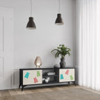 GUMMY BEARS 2-Door TV Stand in Black Finish