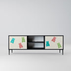 GUMMY BEARS 2-Door TV Stand in Black Finish