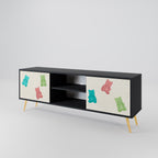 GUMMY BEARS 2-Door TV Stand in Black Finish