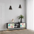 GUMMY BEARS 2-Door TV Stand in Black Finish
