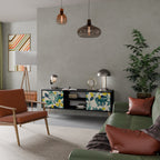 LEMON TREE 2-Door TV Stand in Black Finish