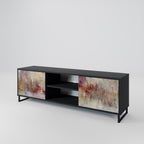 VEILED SUMMIT 2-Door TV Stand in Black Finish