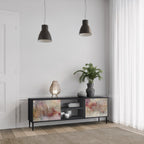 VEILED SUMMIT 2-Door TV Stand in Black Finish