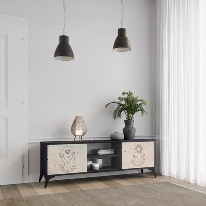 DELIKATE BEAUTY 2-dörrars TV-bänk i svart finish