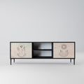 DELICATE BEAUTY 2-Door TV Stand in Black Finish