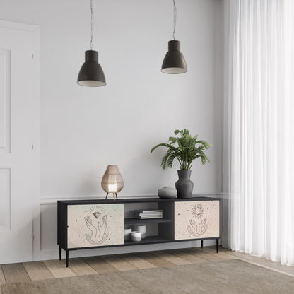 DELIKATE BEAUTY 2-dörrars TV-bänk i svart finish