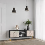 DELICATE BEAUTY 2-Door TV Stand in Black Finish