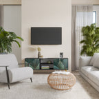 ROYAL GREEN 2-Door TV Stand in Black Finish