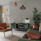 ROYAL GREEN 2-Door TV Stand in Black Finish