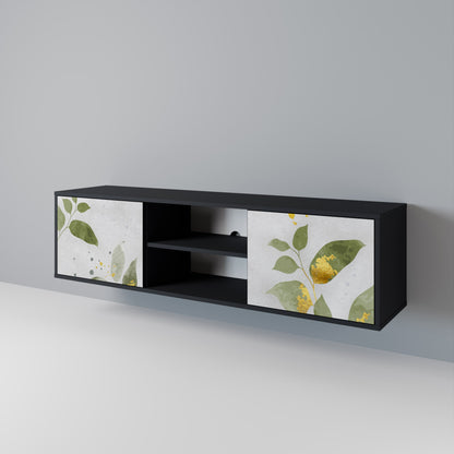 ELEGANT BOTANICS 2-dörrars TV-bänk i svart finish