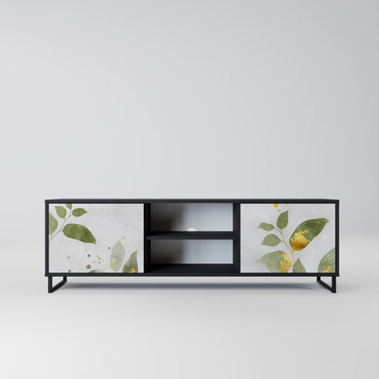 ELEGANT BOTANICS 2-dörrars TV-bänk i svart finish