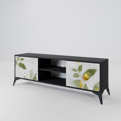 ELEGANT BOTANICS 2-dörrars TV-bänk i svart finish