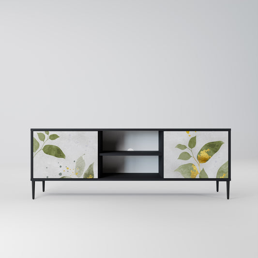 ELEGANT BOTANICS 2-dörrars TV-bänk i svart finish