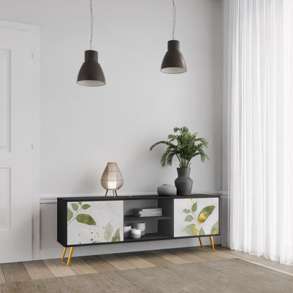 ELEGANT BOTANICS 2-dörrars TV-bänk i svart finish