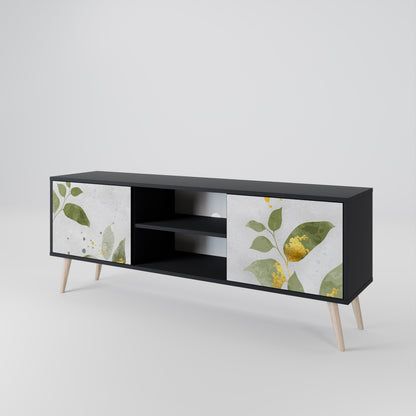 ELEGANT BOTANICS 2-dörrars TV-bänk i svart finish