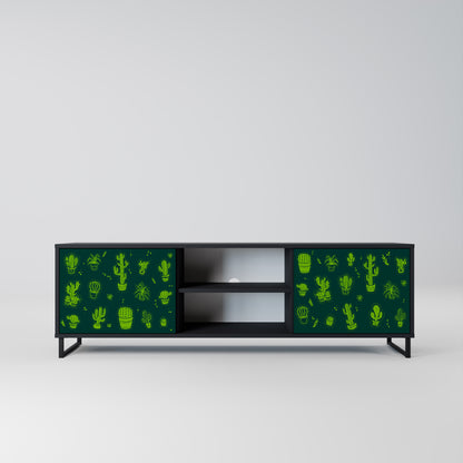 DESERT GREEN 2-dörrars TV-bänk i svart finish
