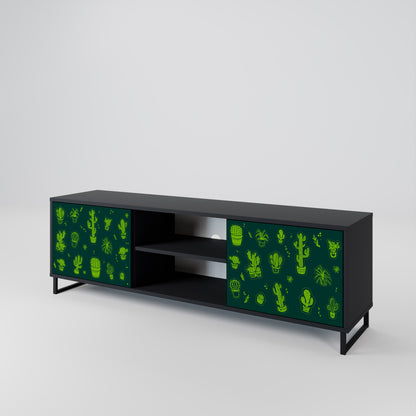 DESERT GREEN 2-dörrars TV-bänk i svart finish