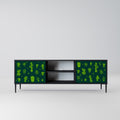 DESERT GREEN 2-Door TV Stand in Black Finish