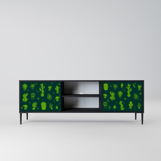 DESERT GREEN 2-dörrars TV-bänk i svart finish